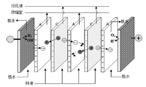 电驱动膜海水淡化设备技术原理图