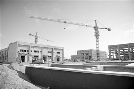 沙湾工业园哈拉干德工区污水资源循环利用工程项目在进行土建