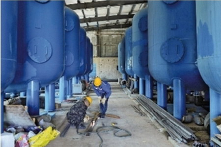 二连浩特市新建第三水厂内设立水质净化车间完成安装
