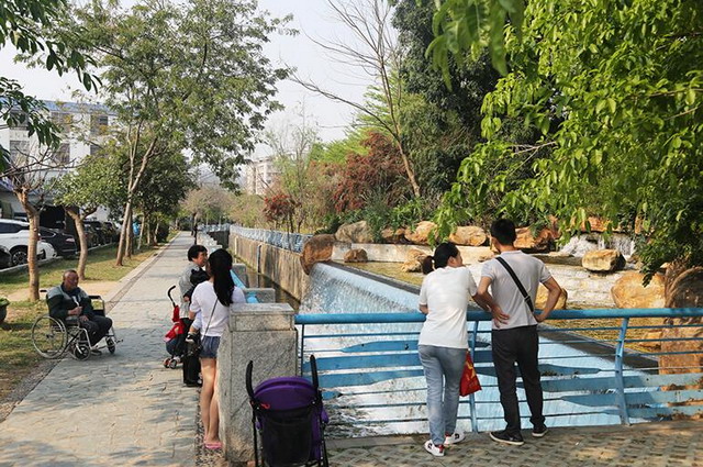 广州京溪地下净水厂出水口成为周边居民的一道靓丽风景线