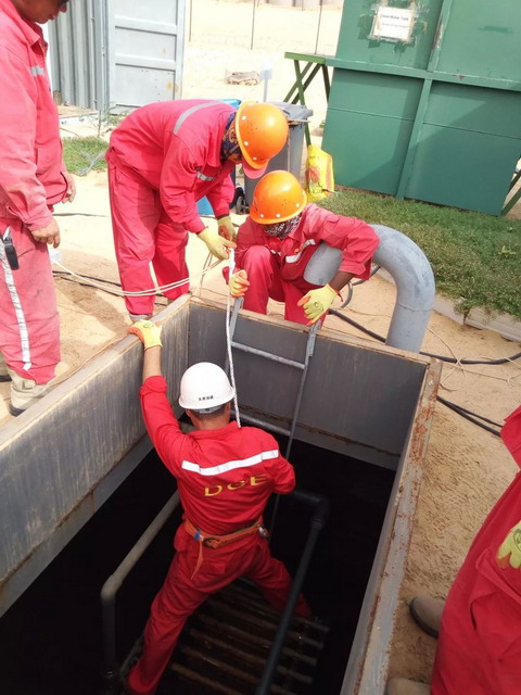 大港油建尼日尔污水处理项目MBR膜组离线清洗顺利完成