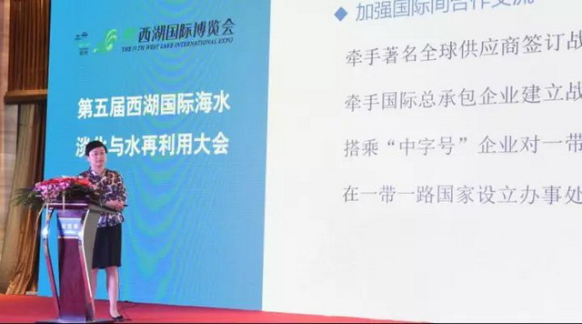 杭州水处理技术研究开发中心总工杨波教授级高工报告“‘一带一路’海水淡化技术和市场探索与实践”