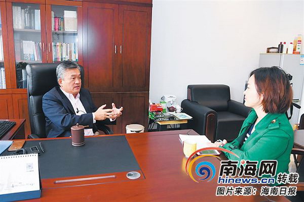 2月8日，海南立昇净水科技实业有限公司董事长陈良刚在接受海南日报记者专访。